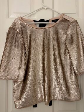J. Crew Gold Sequin Short Sleeve Top